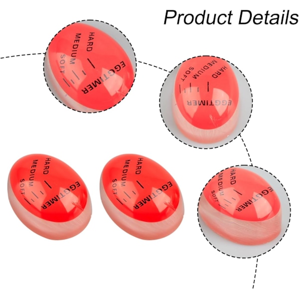 2 stk Fargeskiftende Eggtimer Kreativ Egg Rå og Kokt Observatør Kjøkkenverktøy Egnet for Hjem Spisestue Kjøkken