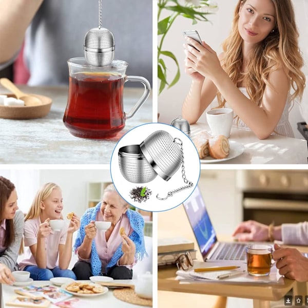 Te-infuser for malt te, Maple te-infuser i rustfritt stål, te-kule-infuser med dryppbrett