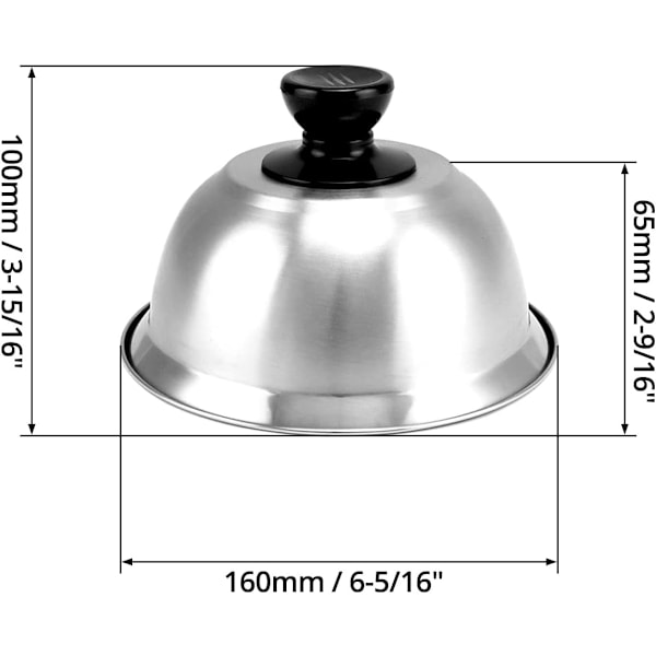 3-pack hamburgerlock, smältlock, rostfritt stål, 16 x 10 cm, för hamburgare, biff