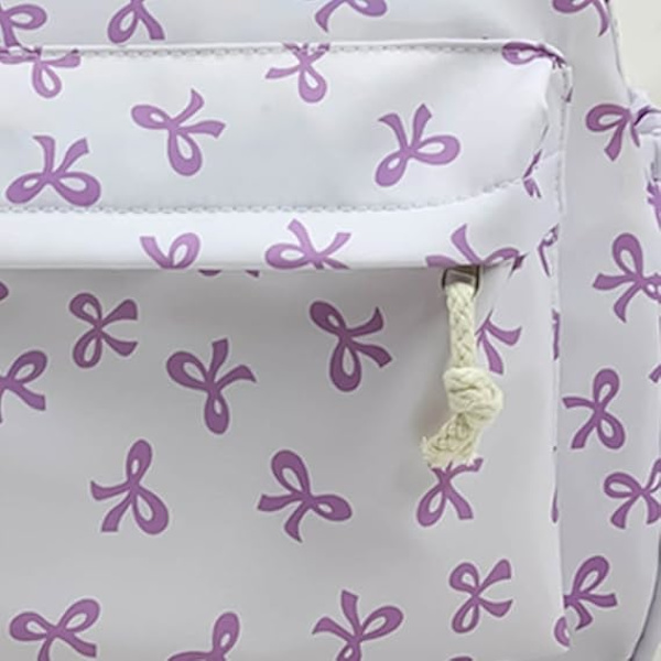 Söt Ryggsäck Estetisk Skolryggsäck - Kawaii Skolväska Blommig Preppy Ryggsäck för Skolflickor Skolväska