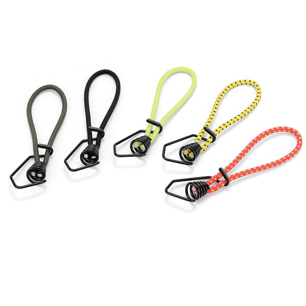 Elastiksnor med krog 6 mm reb Elastik Baldakin Bindere til Lastbiler Bannere Camping Sort Black 20cm