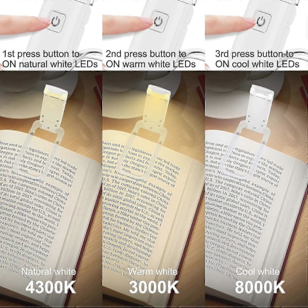 Usb-latautuva lukulamppu, uudelleenladattavat Led-lukulamput lukemiseen sängyssä - B