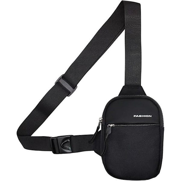 Liten Slingväska för Män Kvinnor, Lätt Vattentät Cross Body Bröstväska Nylon Axelväska med Justerbar Rem för Resor Utomhussporter