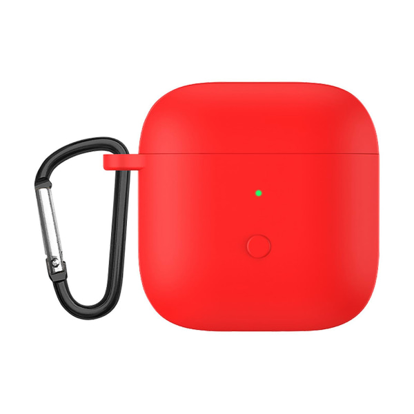 Case Anti-chock Bluetooth-kompatibla hörlurar Mjukt cover med karbinhake för Redmi Buds 3 Red
