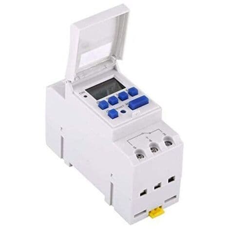 220V Programmerbar Timer – LCD-skjerm – 16 PÅ/AV-innstillinger – DIN-skinnefeste – Ukentlig programmering opptil 168 timer