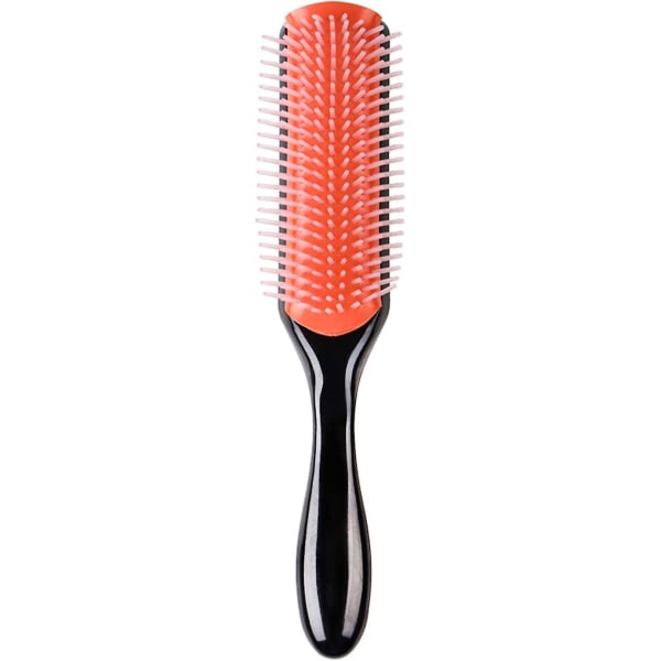 Hair Brush For Natural Curly Hair Black 9 Row D3 Classic Styling Travel   Nylon Bristle. Wet Mini Small Shower Wavy Drying Plastic Comb. Man Woman Den