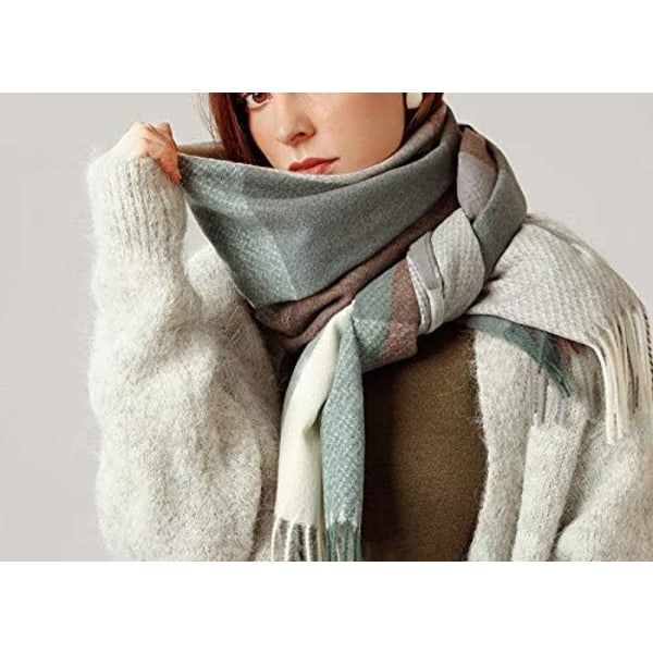 Dame XXL vinter skjerf høst overdimensjonert skulderskjerf dame pledd skjerf poncho lang skjerf kappe 1 myk og komfortabel 70 cm x 180 cm
