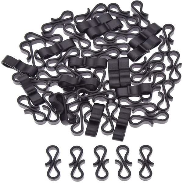 Pack of 50 Black Size Small Wedding Gutter Hooks and Buckles