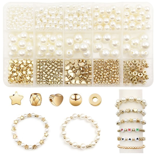 720 Pieces Beads Making Kit Ball Beads for Bracelet Making Necklace Waist Chain Jewelry DIY Bracelet Necklace