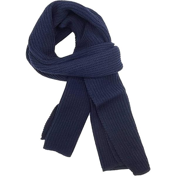 1 kpl Lämmin Syksy- ja Talvihuiv, Unisex Yksivärinen Talvi Kaula Lämmin Neulotu Huiv Blue