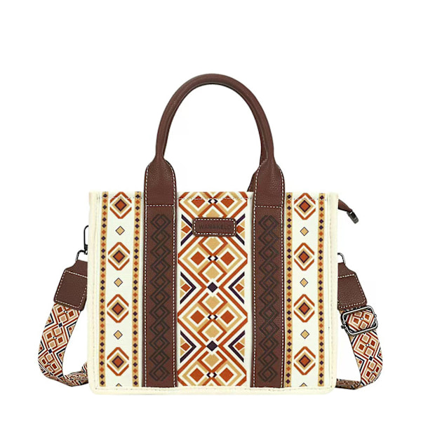 Wrangler Tote Taske Western Tasker til Kvinder Skuldertaske Boho Aztec Håndtasker NY Warm Yellow S