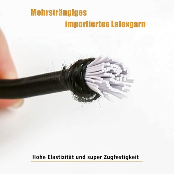 10-pak korte elastiksnorer med kroge, 15 cm presenningstrammer med karabinhageløkke, ekstra stærke gummisnorer, ekspanderkroge, spændebånd med