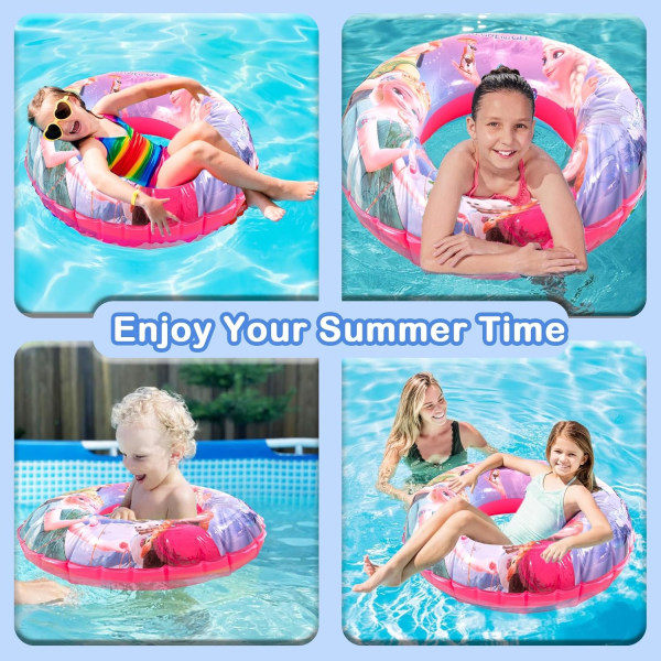 Svømmering til børn, holdbare oppustelige pool floats, havfrue anime gummi flydering, flydende sommer strandfest for 4-9 børn og vandsport C