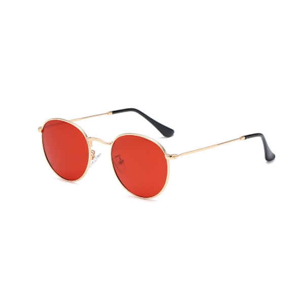 Pyöreät Hippi-Lasit Retro Rose Gold Kehykselliset Aurinkolasit Makeat Värit Vintage Lasit Ihanat Katukuvaus Party Lasit Teini-Tytöille Naisille Red