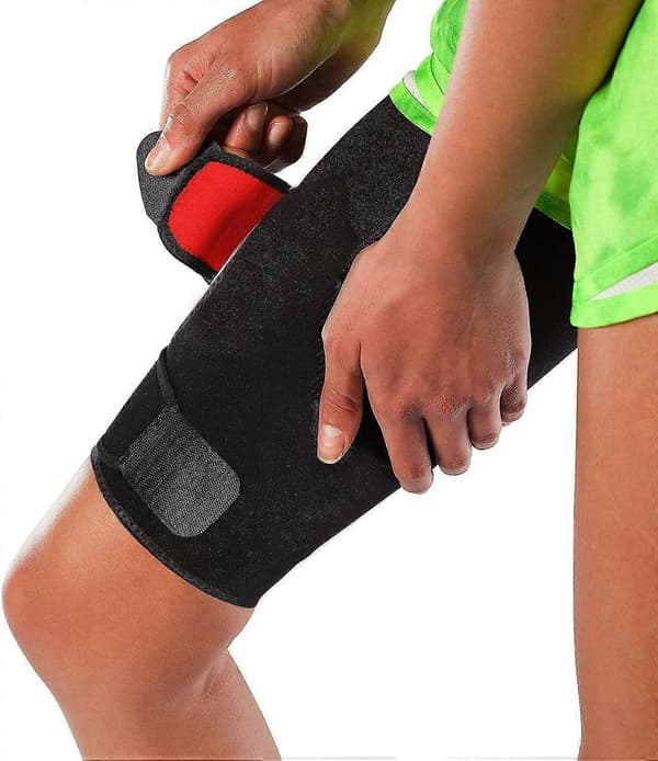 Justerbart lårstöd, unisex, andningsbar neopren, halkfri hamstringkompressionsärm