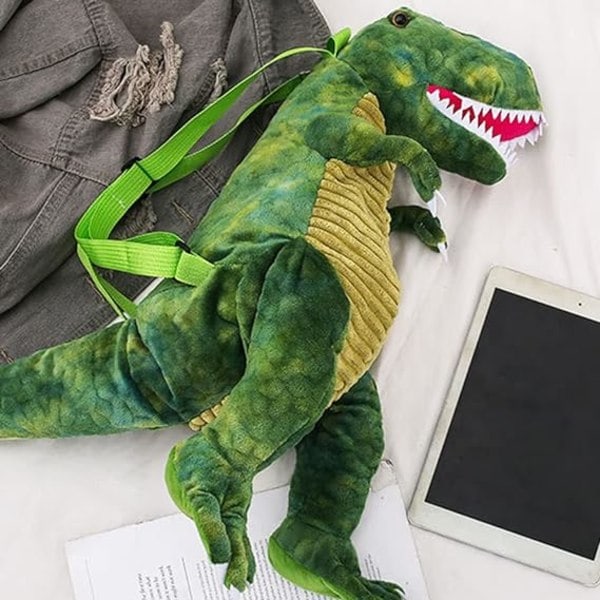 Söt 3D Dinosaurie Ryggsäck för Barn Pojkar Flickor, Barn Mjuk Plysch Tecknad Ryggsäck Söt Plysch Djur Ryggsäck Förskola Ryggsäck