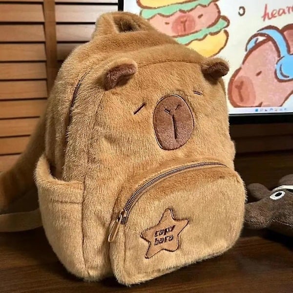 Ryggsekk Capybara Ryggsekker for Barn og Voksne Søt Lett Ryggsekk