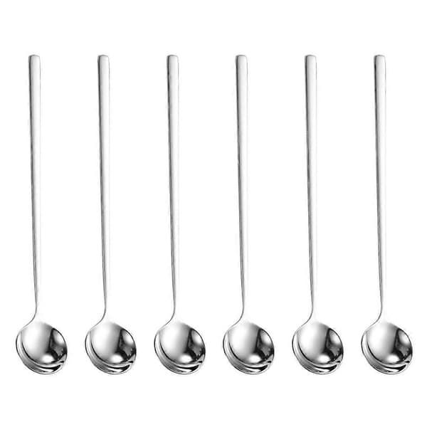 6-pak Lange Skafter Tynde Skeer Sæt 304 Rustfrit Stål Røreskeer Pointed spoon medium size