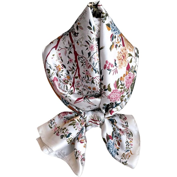 Siden Scarf för Kvinnor UK Lättvikts Satin Sjal och Wraps för Vår Sommar Höst Vinter