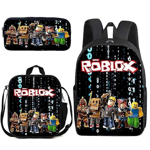 Roblox Skoletaske Elev Rygsæk Elev Tilbehør Skolegave Trepak YC