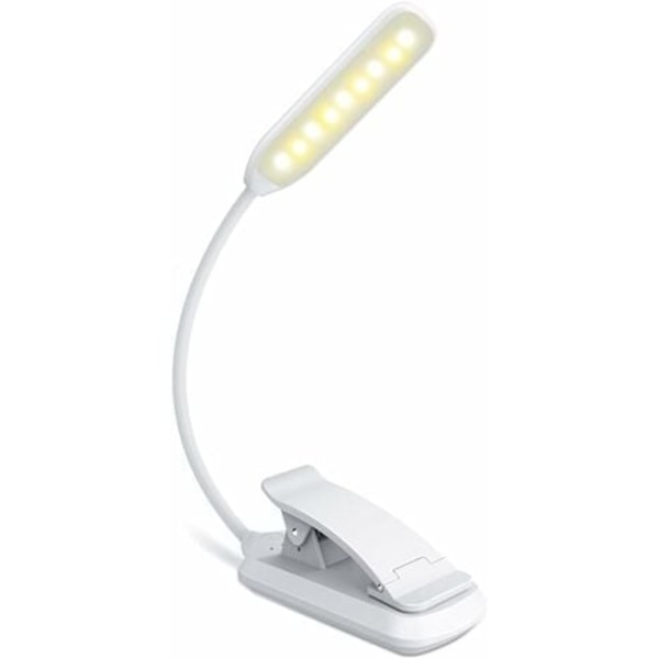 9 LED leselys, oppladbart leselys med 3 lysstyrkenivåer (kjølig hvit/varm gul), dimbart leselys for bøker i sengen
