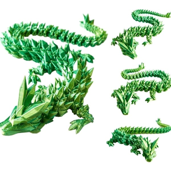 3D-printat Drakägg, Kristalldrake i Drakägg, Överraskningsägg, LED-Drake, Gåva till Pojkar och Flickor drake, gåva till pojkar och flickor Yellow Green