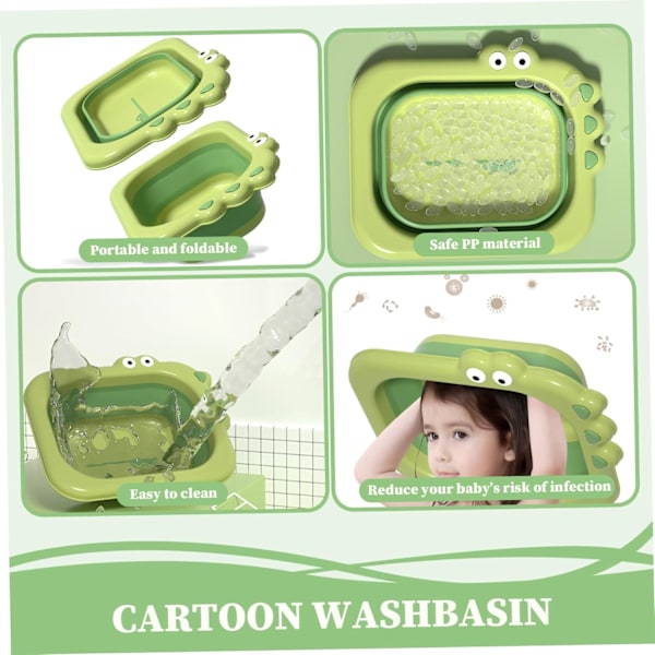 Baby Badekar, Sammenklappelig Vaskesæk Sammenklappelig Baby Badekar Bærbar Babyflaske Vaskesæk Sød Tegneserie Design