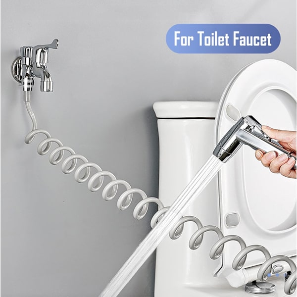 Forår Fleksibel Bruseslange, ABS Fleksibel Teleskopisk Bruseslange, Badeværelse Spiral Fleksibel Bruseslange til Toilet Hane, Bidet Sprøjte, Håndbruser - 3M Grey