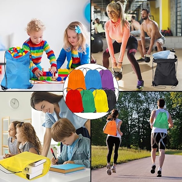 Trekksekker, Svøm PE-sekker Trekksekk Treningsbag for Barn Voksne Streng Svømming Sportsbag for Skole Sport Svømming Trening Reise Purple