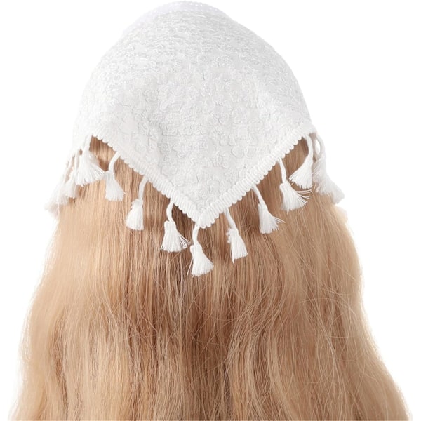 Cute Triangular Headscarf Scarf Triangle Scarf Creative Party Hairband Solid Colour Lace Wrapped Headband