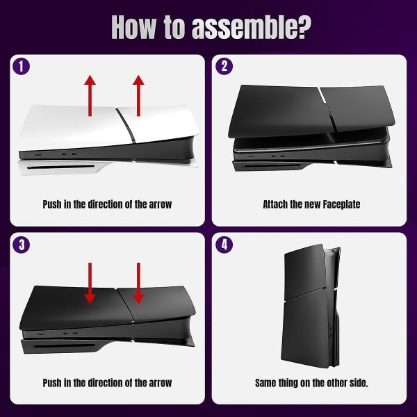 Ps5 Slim Deksel Ps5 Slim Skins, Ps5 Erstatningspanel Beskyttelsesskall for Ps5 Slim Konsoll Diskutgave, Ps5 Slim Tilbehør