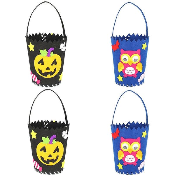 2025 4 Sæt DIY Håndtaske Halloween Patch Sy Taske Slikpose Materiale til Børn