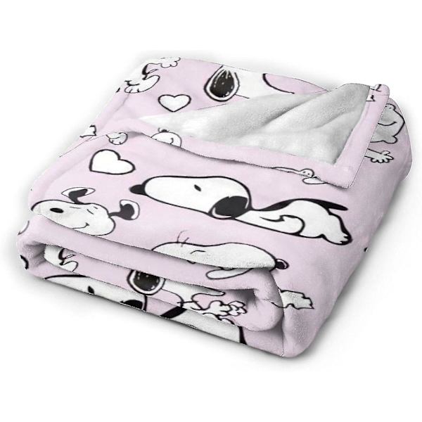 Snoopy Flannel-heitopeitteet Superpehmeät Flannel-fleece-peitteet Pehmeät Lämpimät Peitteet Sänkyyn, Sovalle, Useita Kokoja Aikuisten, Lasten ja Teinien Tarpeisiin Hyvin Sopiva B 60x50in 150x125cm