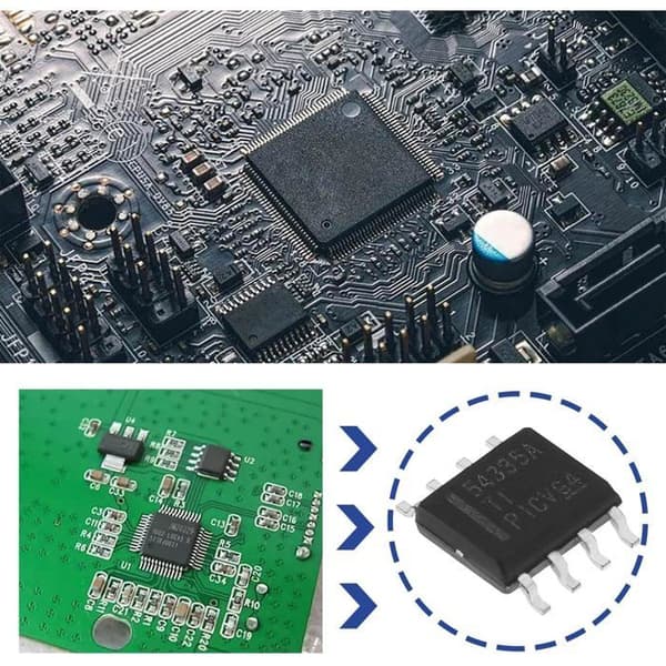 Parti med 4 TPS54335ADDAR (54335A) DC-DC-omformer integrerte kretser – Synkron step-down-omformer, pakket