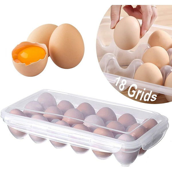 Kjøleskapsplastisk eggkartong Stabelbar egglagringsplastisk egglagringsboks