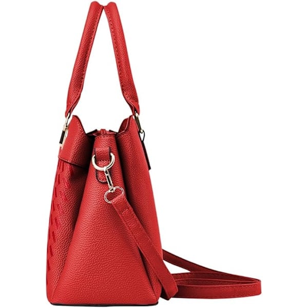 Damhandväskor Axelväska Crossbody Messenger Väska Tote Satchel för Kvinnor PU Läder Handväska Burgundy