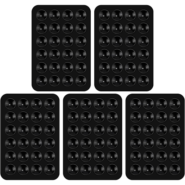 5 kpl Silikonimuoviset Imuripuhelimenpidikkeet, Monikäyttöinen Puhelimen Imurikiinnitys Auton Puhelimeen Mini-imurimatto Imuripuhelimen Kotelo Liima Black