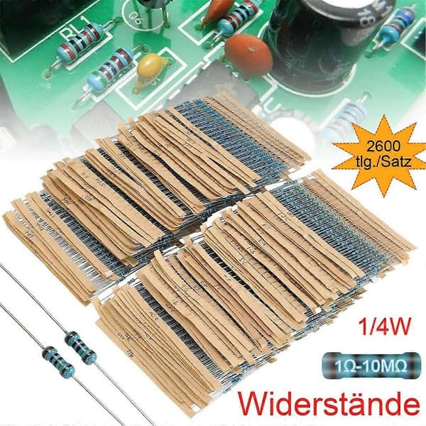 2600 stk. 130 verdier motstandssortimentsett