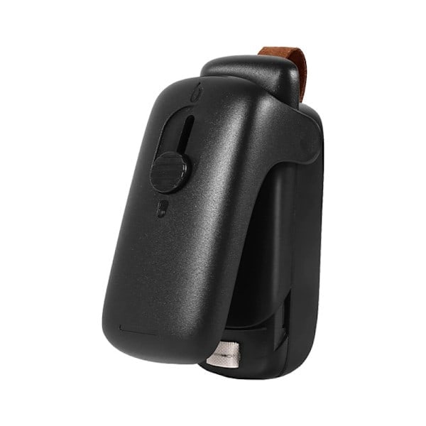 Mini Poseforsegler med Kutter, Bærbar 2-i-1 for Matlagring, Snacks Friskhetsbevaring (Batterier Ikke Inkludert) Svart Black