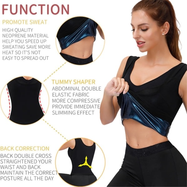 Sved Sauna Vest Body Shapers Vest MÆND 2XL-3XL Women