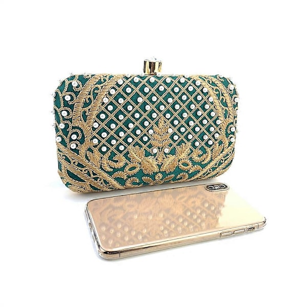 Dame Aften Taske Håndtaske Fest Bryllup Brude Clutch med Aftagelig Kæde C