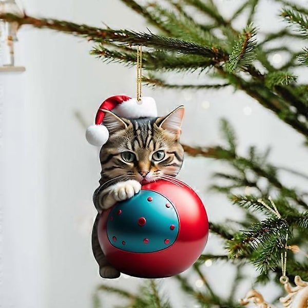 Tecknad Söt Katt 2023 Julgransprydnader Hängande Dekoration Gåva Jul Hängande Träd Personlig Hänge Festtillbehör I