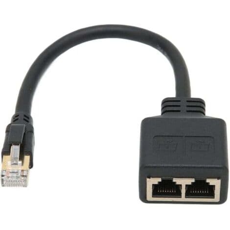 RJ45 1-til-2 Port Splitter Adapter – CAT8 Ethernet Kabel – Guldbelagt Kerne – Til Deling af Højhastighedsforbindelse