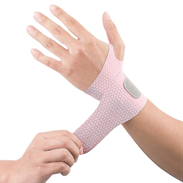 Ultratynn håndleddstøtte, justerbare håndleddsstropper for trening, pustende håndleddsbåndbeskyttere, kompresjonshåndleddsband for treningsøkter 1 Pair Pink