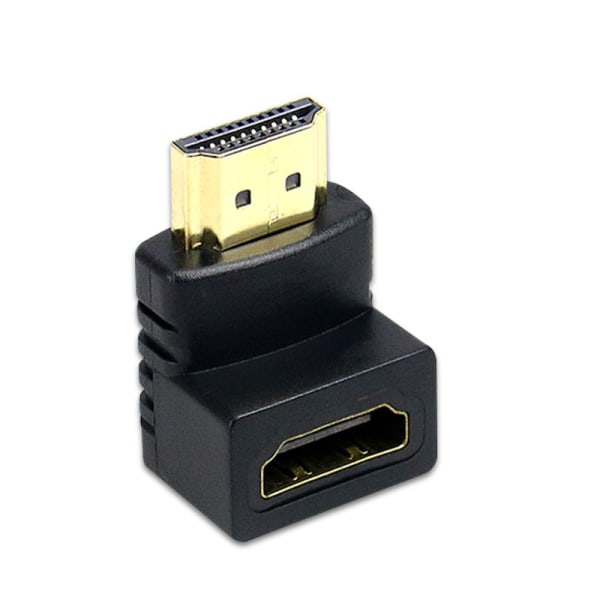 2 stk 90 graders HDMI-adapter - Vinklet HDMI-adapter Svart