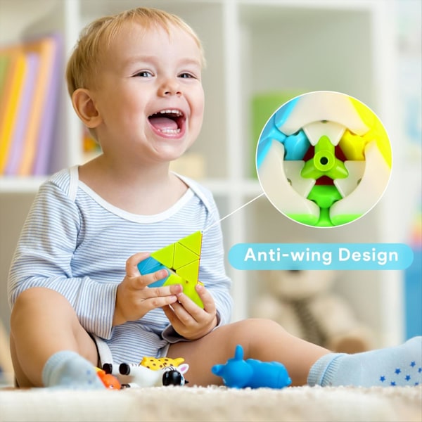 3x3 3x3x3 Pyramidekube Glatt Hastighet Pyraminx Magisk Kube 3D Puslespill Hjernepuslespill Strømpefyll for Barn og Voksne Stickerless