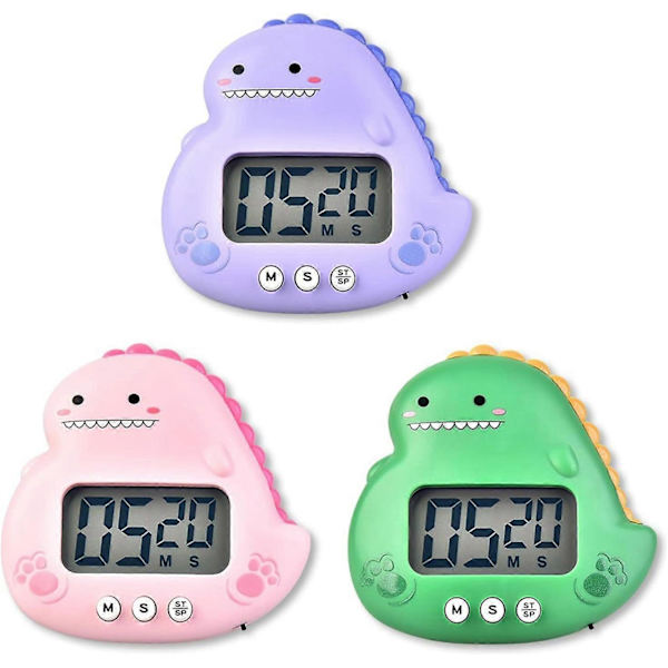 Mode Klasselokale Påmindelse Køkken Timer Elektronisk Timer ABS Materiale Sød Dinosaur Timer Egnet til Præcis Timing Køkken Timer Purple