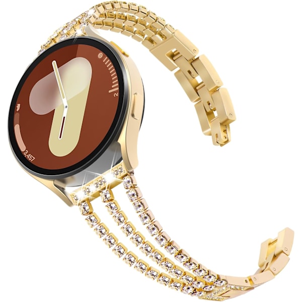 Kompatibel med Galaxy Watch-reim 20 mm, kvinner, Bling metallarmbånd for Galaxy Watch 7/6/5/4-reim Gold