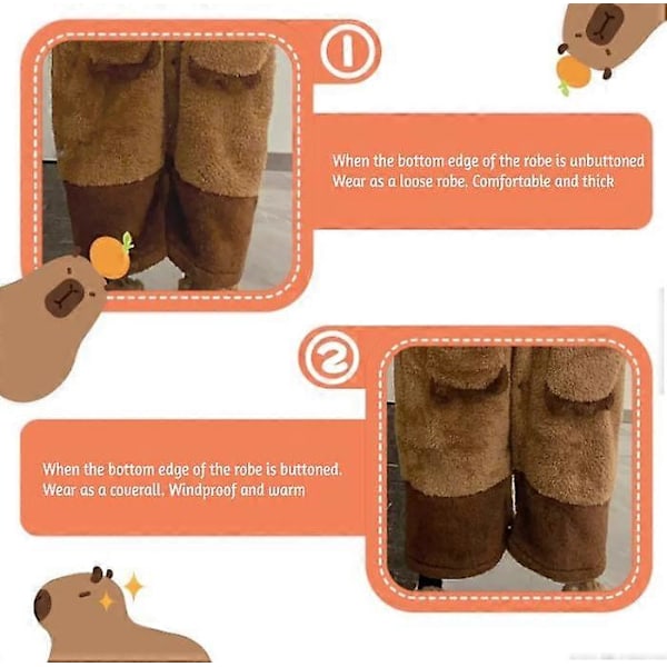 Voksen Capybara Cosplay Kostume Onesie Natkjole Tegneserie Pyjamas M