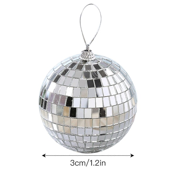 6/12x 2/3/4/6cm Disco Speilkule DJ Lys Sølv Dansefest Scene Belysning Eve Silver 3CM